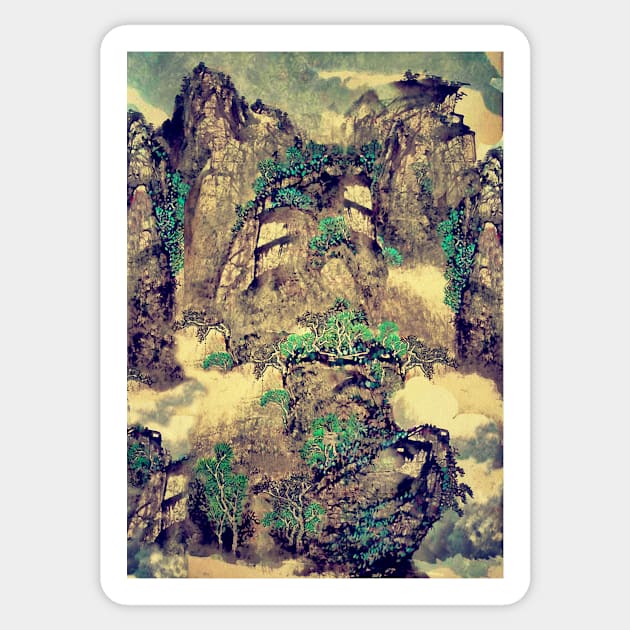 The Hills of Yunnan Sticker by Kijiermono